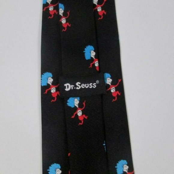 Dr Seuss Silk Tie Thing 1 Thing 2 Cat In The Hat - Picture 5 of 6